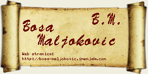 Bosa Maljoković vizit kartica